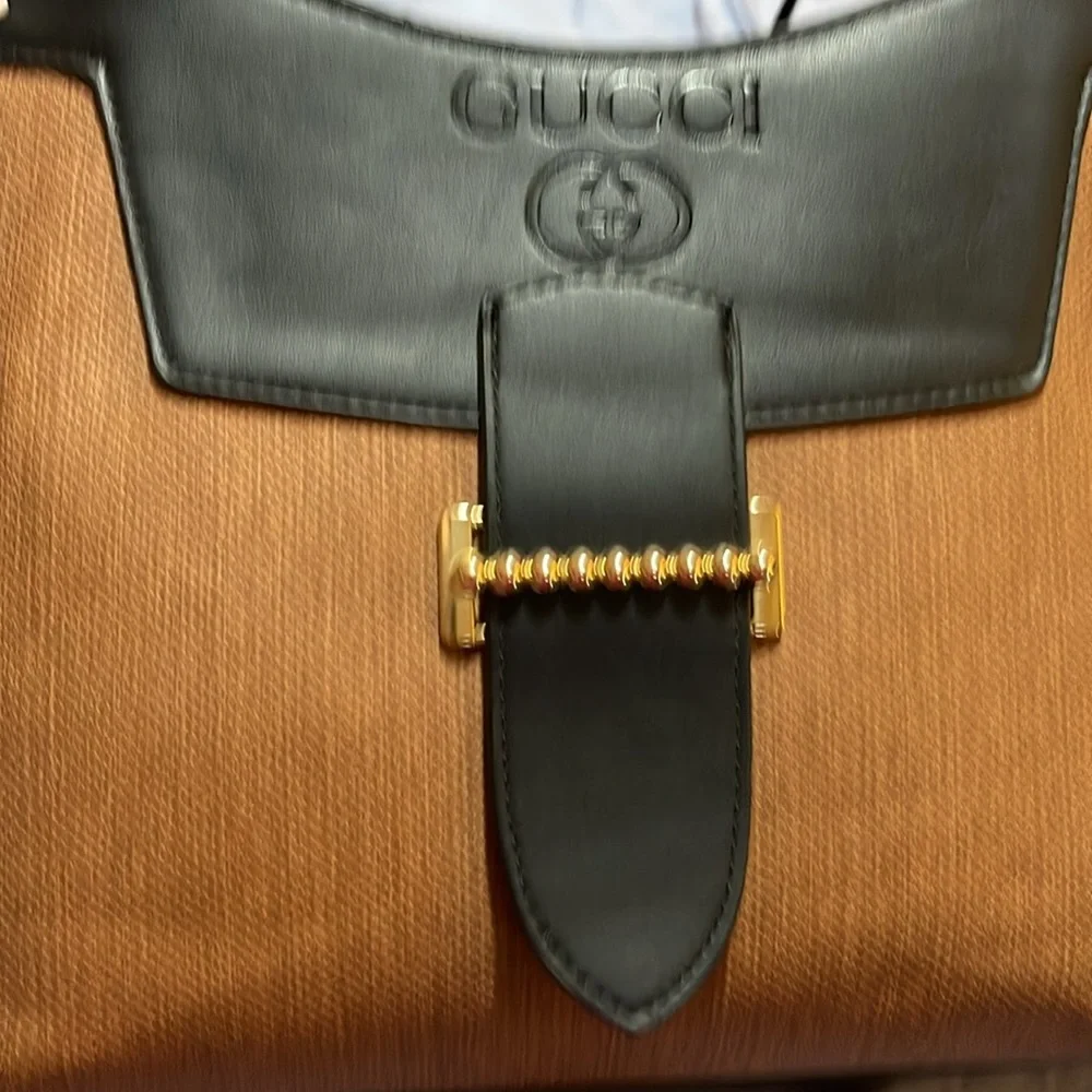 Gucci style bag brown and black with adjustable shoulder strap!! LIKE NEW!! - Picture 3 of 16